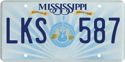 MS license plate LKS587