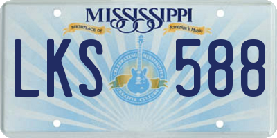 MS license plate LKS588