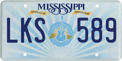 MS license plate LKS589