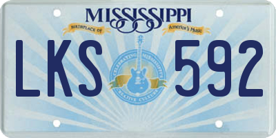 MS license plate LKS592
