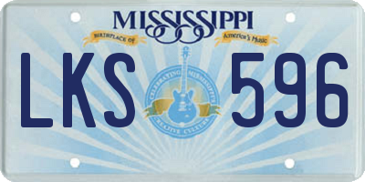MS license plate LKS596