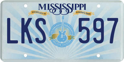 MS license plate LKS597