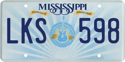 MS license plate LKS598