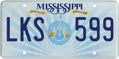MS license plate LKS599