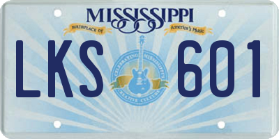 MS license plate LKS601