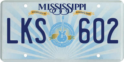 MS license plate LKS602