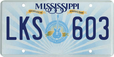 MS license plate LKS603