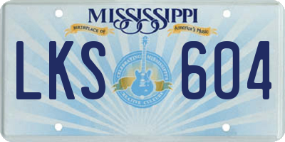 MS license plate LKS604