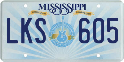 MS license plate LKS605