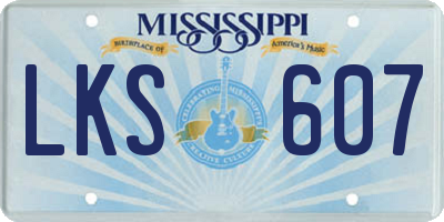 MS license plate LKS607