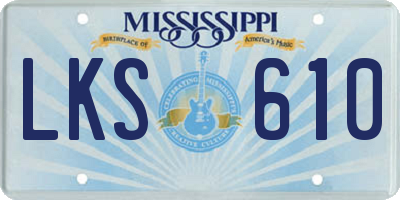 MS license plate LKS610