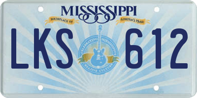 MS license plate LKS612
