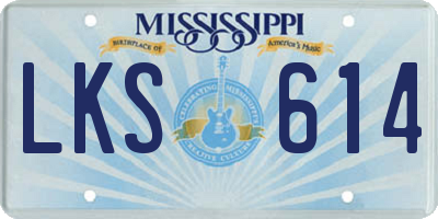 MS license plate LKS614