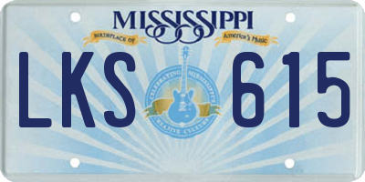 MS license plate LKS615
