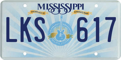 MS license plate LKS617