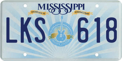 MS license plate LKS618