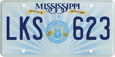 MS license plate LKS623