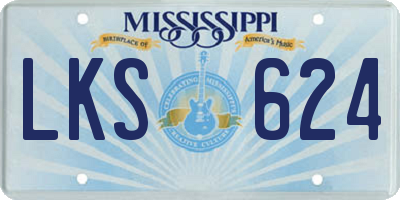 MS license plate LKS624