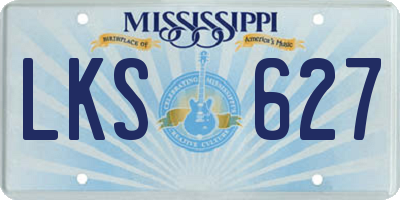 MS license plate LKS627