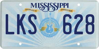 MS license plate LKS628