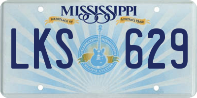 MS license plate LKS629