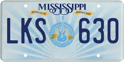 MS license plate LKS630