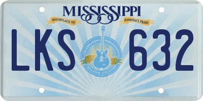 MS license plate LKS632