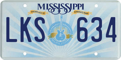 MS license plate LKS634