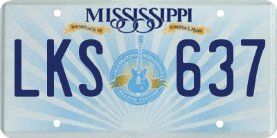MS license plate LKS637