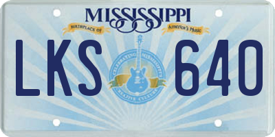 MS license plate LKS640
