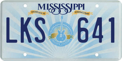 MS license plate LKS641