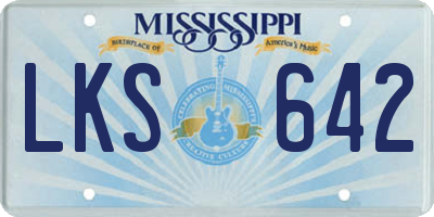 MS license plate LKS642