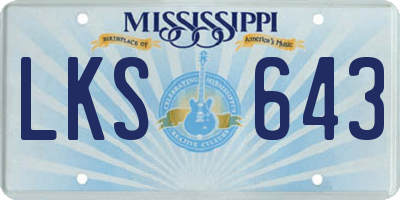 MS license plate LKS643