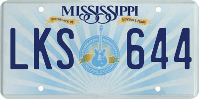 MS license plate LKS644
