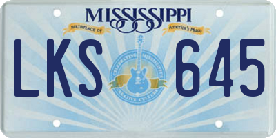 MS license plate LKS645