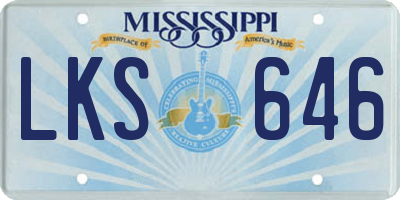 MS license plate LKS646