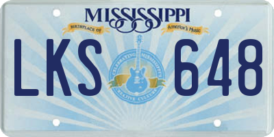 MS license plate LKS648