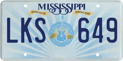 MS license plate LKS649