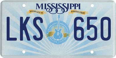 MS license plate LKS650
