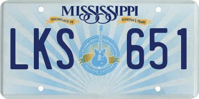 MS license plate LKS651
