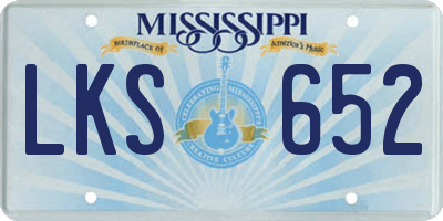 MS license plate LKS652