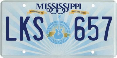 MS license plate LKS657