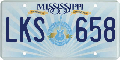 MS license plate LKS658