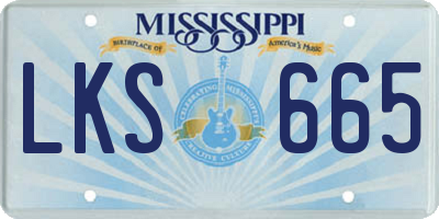 MS license plate LKS665