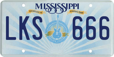 MS license plate LKS666