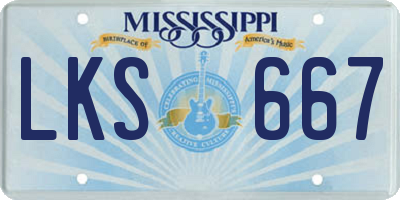 MS license plate LKS667