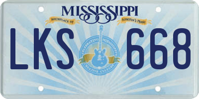 MS license plate LKS668