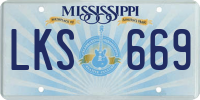 MS license plate LKS669