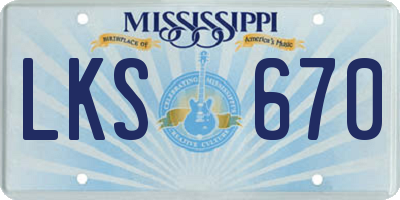 MS license plate LKS670