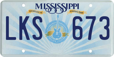MS license plate LKS673